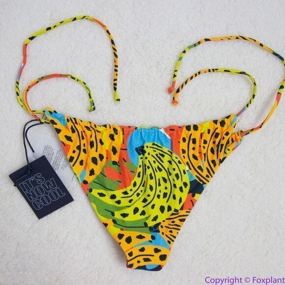 NEW It’s‎ Now Cool square top string bottom bikini in bananas, M - Picture 7 of 15